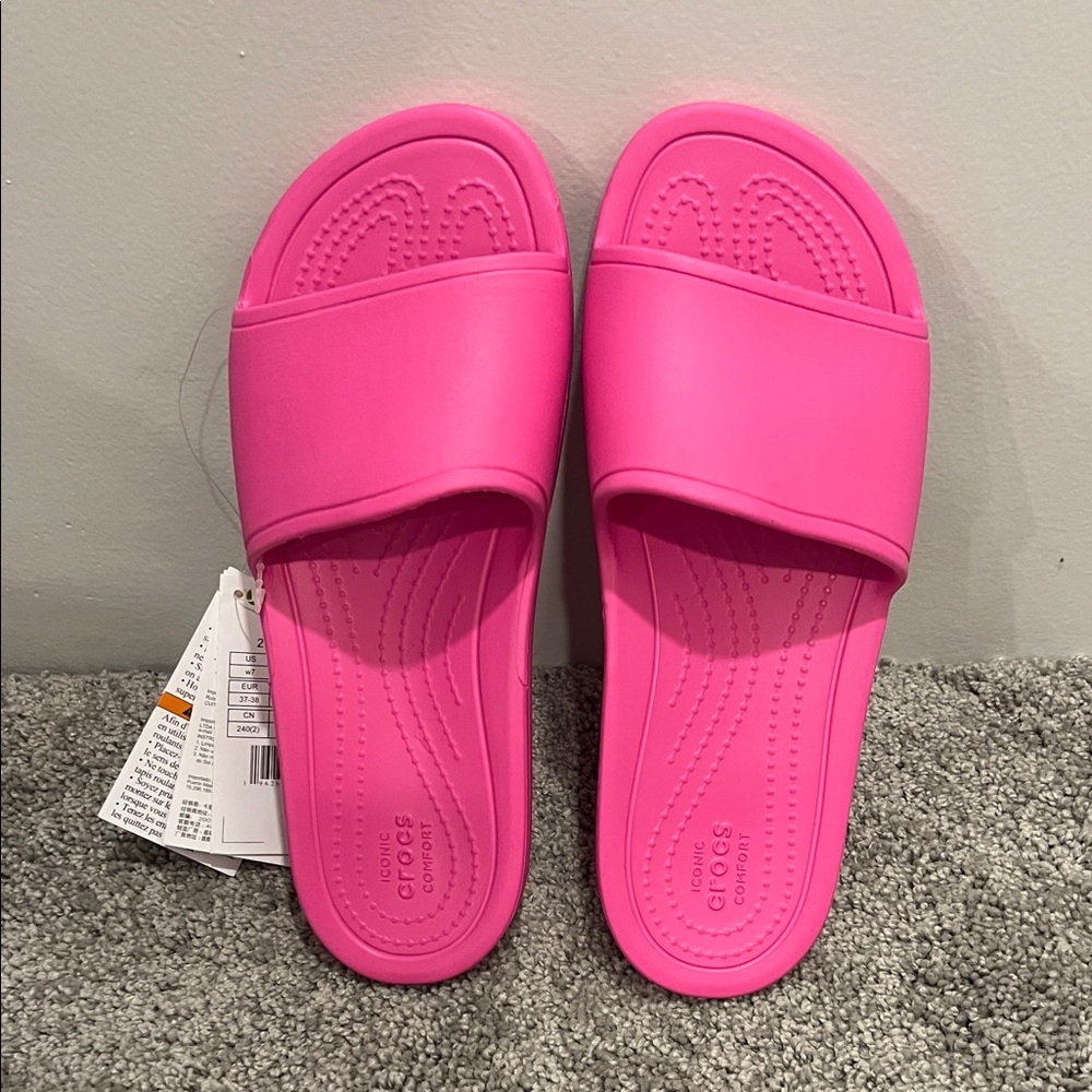 CROCS Kandee Slide- Pink Women's Sandals size 7 - Picture 3 of 15